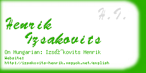 henrik izsakovits business card